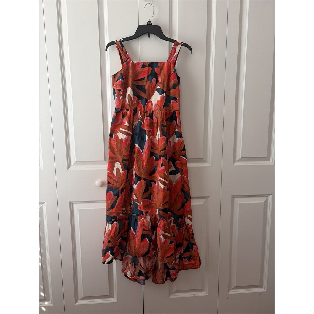 Who What Wear Women's Fiery Red Leaf Sleeveless High Low Maxi Dress Size XS